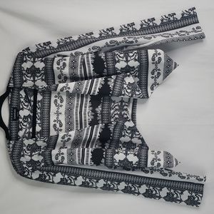 Bebe black and white light jacker sz 8